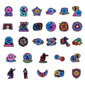 New 56 <b>Sheets</b> Neon Football Stickers Creative Colorful Football Sports Event Waterproof Decorative Stickers - Product Image 3