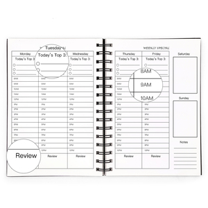 Échantillon gratuit OEM Logo imprimé A5 spirale couverture rigide objectif hebdomadaire planificateur de budget de mariage Journal de soins personnels personnalisé - Product Image 6
