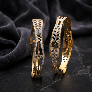 Bracelets bicolores en or rempli CNC en gros, bracelets traditionnels plaqués or bicolore, bracelets tendance, bracelets bicolores à la mode. - Product Image 6