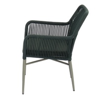 Chaises modernes en aluminium pour restaurant et patio, chaises de jardin en plein air, fauteuils de café et de salle à manger en corde verte