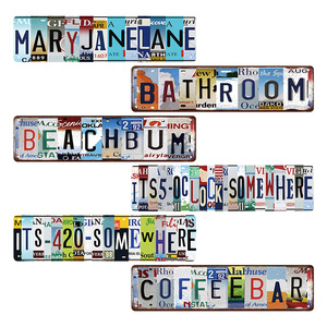 Plaque Métallique Style Plaque d'Immatriculation Rétro <span class=keywords><strong>Mary</strong></span> Jane Lane, Décoration Murale Thème Plage pour Salle de Bain, Maison, Bar, Man Cave, <span class=keywords><strong>Garage</strong></span>, Décoration Rustique - Product Image 4