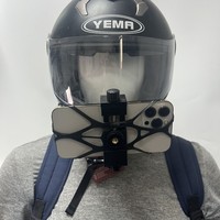 Support universel antidérapant pour GoPro Hero/DJI Osmo Action/nsta360 X5, kit de fixation mentonnière pour casque, pour téléphones et caméras d'action