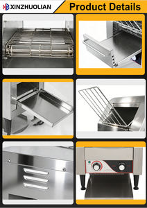 <span class=keywords><strong>Grille</strong></span>-<span class=keywords><strong>pain</strong></span> électrique commercial en acier inoxydable, 450 tranches/heure, 2600W, multi-tension, équipement de cuisine pour restaurant et boulangerie - Product Image 2