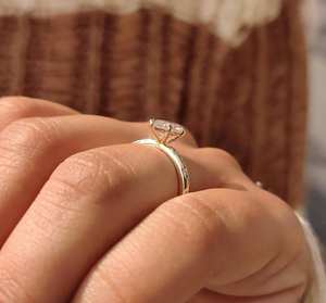 Anillo de Moissanita de 1 Quilate al por Mayor, Oro Blanco Sólido de 14k, Color EF, Claridad VVS1, Joyería de Compromiso, Sin Níquel, Sin Plomo, Clásico - Product Image 3