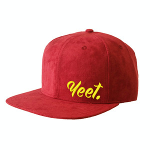 Custom Embroidery <b>Flat</b> Brim Structured Leather Strap Back Adjustable 6 Panel High Profile Structured Suede Snapback Hat <b>Cap</b> - Product Image 2