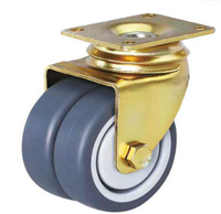 Roue pivotante en acier de 3 pouces pour chariot d'avion, chariot de service en vol, roue en polypropylène thermoplastique avec verrouillage central, roue à billes de 75 mm