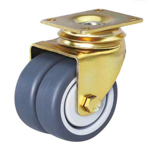 Rueda de Polipropileno Termoplástico con Bloqueo Central para Carro de Avión, Giratoria de 3 Pulgadas, de Acero, con Bola de 75 mm - Product Image 3