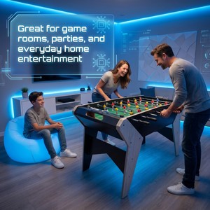 Table de football professionnelle de 56 pouces, table de baby-foot avec barres en acier inoxydable de 16 mm, jeux interactifs de sport d'intérieur <span class=keywords><strong>pour</strong></span> adultes - Product Image 2