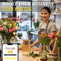 Support d'affichage en bois personnalisé en gros avec puce NFC et code QR pour faciliter les avis clients et dynamiser les petites entreprises sans application