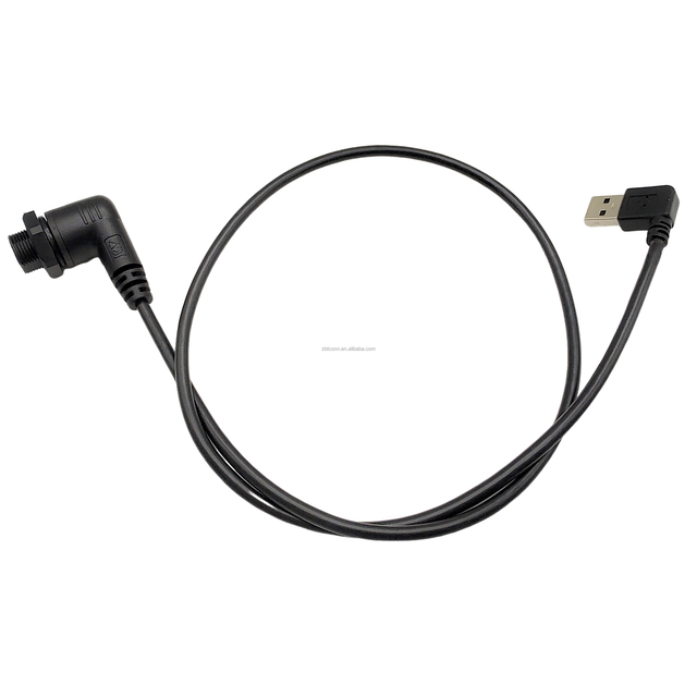 Right Angle Waterproof Type C Panel Mounting Connector to USB 3.0A Type Plug Cable for Outdoor Lcd Display Data Transmission