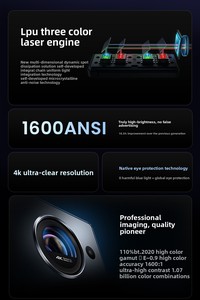 Projecteur laser tricolore Hisense C1S 4K Android portable pour cinéma maison et jeux, idéal pour la chambre, le bureau et le salon - Product Image 5