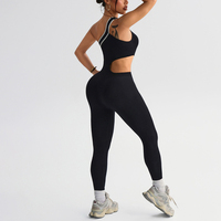 Unitard athlétique asymétrique pour femme, combinaison de yoga très extensible, effet push-up, color block, découpes, pour le fitness – Fournisseur direct usine