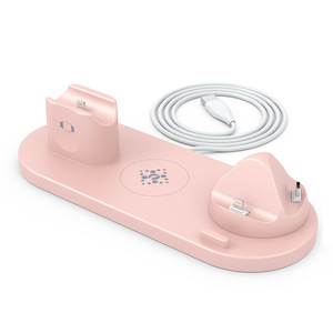 แท่นชาร์จไร้สาย 6-in-1 สำหรับโทรศัพท์ นาฬิกา หูฟัง ชาร์จเร็ว 15W พอร์ต Type-C สถานีชาร์จอุปกรณ์หลายชนิด - Product Image 5