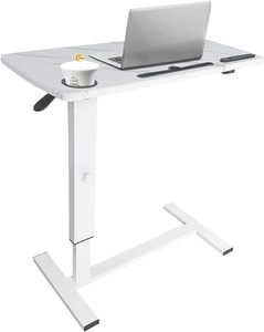 Trắng overbed bảng bệnh viện sử dụng nhà khí nén giường có thể điều chỉnh ẩn bánh xe cổng USB di động máy tính xách tay Khay điều trị Nguồn cung cấp - Product Image 1