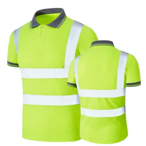 Hivis làm việc Áo sơ mi bảo hộ lao động quần áo thoáng khí người đàn ông của áo sơ mi cao khả năng hiển thị phản quang quần áo an toàn