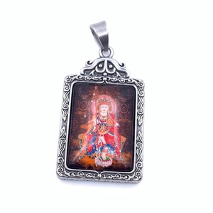 Ksitigarbha Bodhisattva Pendant With Guan Gong Design <b>Titanium</b> Steel Themed Unisex Religious Necklace 216048 - Product Image 5