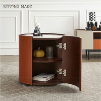 Table basse en marbre moderne minimaliste de luxe avec rangement, en céramique, cuir et marbre, pour salon japonais