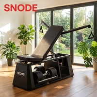 Banc de musculation pliable Snode 4-en-1 en acier allié durable avec compartiment intégré pour haltères, idéal pour l'entraînement à domicile