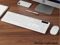 Ensemble clavier et souris sans fil classique noir et blanc 2,4 G 104 touches - Conception ergonomique étanche Stock universel