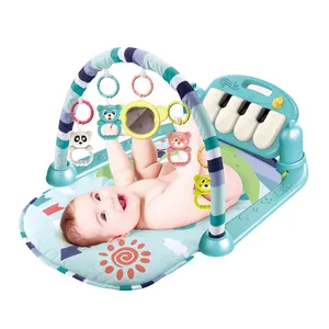 Colchoneta de algodón orgánico multifunción para bebé, piano musical, gimnasio, juguete colgante para dormir