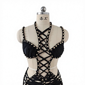 A11891 <span class=keywords><strong>Abito</strong></span> <span class=keywords><strong>Mini</strong></span> Bodycon da Donna in Chiffon Bianco con Dettagli Dorati, Vestito Sexy da Festa Lavorato all'Uncinetto - Product Image 5