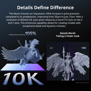 Impresora 3D de Resina UV LCD ANYCUBIC Photon Mono 4, Impresión 3D de Alta Velocidad, Pantalla de Alta Definición de 7 Pulgadas y 10K, Tamaño de Impresión de 153*87*165 mm - Product Image 5