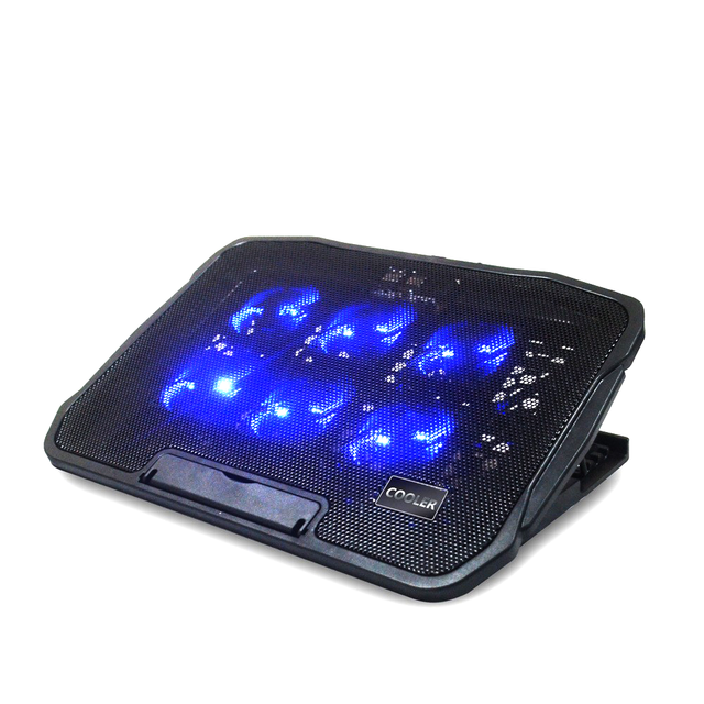 NUOXI Six-Fan Portable Air-Cooled Laptop Cooling Stand Adjustable Pads USB Ports Speed Controller for 15.6-Inch Laptops-in Stock