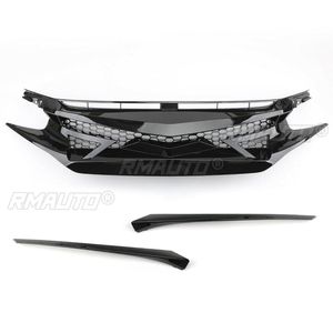 Rejilla Delantera para Automóvil RMAUTO JDM Estilo Battle, ABS Negro Brillante, para Honda Civic 10ª Generación 2016-2019, Estilo Deportivo - Product Image 3