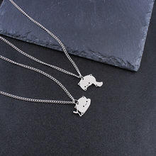 カップルファッションジュエリー女性男性かわいいシルバーステンレス钢猫ネックレス - Product Image 4