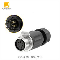 Connecteur d'alimentation industriel E-Weichat LP20 2/3/4/5/6/7 broches 10A IP67 étanche en métal à visser pour capteur aviation 500V