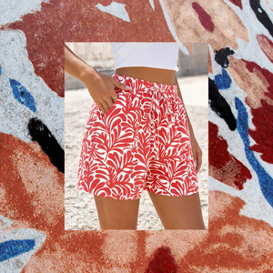 Women's Printed <b>Shorts</b> Drawstring Loose Fit Mid Waist Pocketed Summer Casual Beach <b>Shorts</b> - Product Image 2