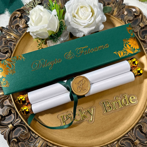 Boîte à invitation de mariage élégante et luxueuse <span class=keywords><strong>en</strong></span> feuille d'or, invitation de princesse pour Sweet 16, couronne de Quinceañera avec sceau de cire et ruban de soie - Product Image 2