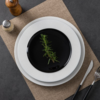Assiette plate en porcelaine pour restaurant chinois ou occidental, assiette à steak de luxe léger, cuisine hôtelière privée, compatible micro-ondes