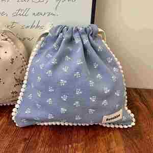 Wholesale Floral Cotton Drawstring Cosmetic Bag Custom Bags with Logo Pouch Packaging with <b>String</b> Bag Recyclable - Product Image 6