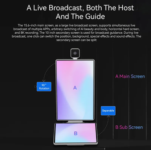 Equipo de transmisión en vivo profesional equipo de transmisión en vivo móvil Tiktok Live <span class=keywords><strong>Stream</strong></span> Equip 8K Tabletop Dual <span class=keywords><strong>Screen</strong></span> Machine - Product Image 3