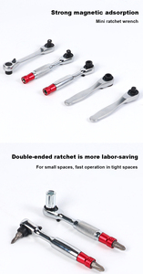 TOOLJOY 72 Tooth Mini <strong>Ratchet</strong> Handle 1/4 Drive Quick Release Socket <strong>Wrench</strong> Offset Screwdriver With Knurled Grip - Product Image 4