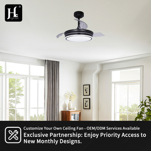 Modern interior decoration 42-inch 3-blade <b>remote</b> <b>control</b> bedroom <b>light</b>-emitting diode invisible <b>ceiling</b> fan with lamp - Product Image 5