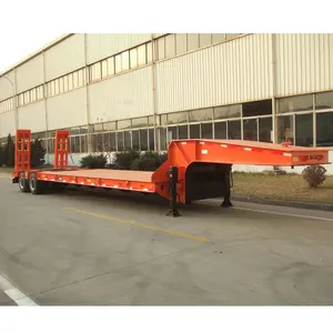 Excavator loader lowboy lowbed semi-trailer 2 lines 4 axles lowbed ramp trailers low bed tractor trailer100 ton