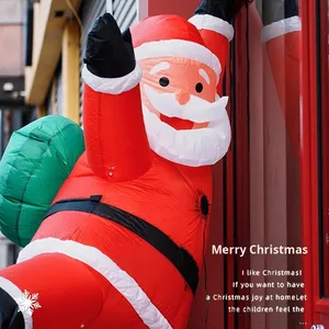 Giáng sinh bầu không khí Cảnh thiết lập prop-lớn Inflatable Santa leo tường, Led trang trí ngoài trời cho vườn & bãi cỏ - Product Image 2