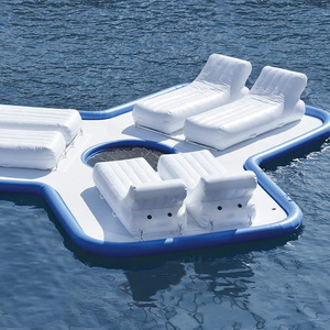 <b>Inflatable</b> Pool Float Lounge Raft Sofa with Cylindrical Cushions Beach Lake Water Mattress for Summer Party - Product Image 6
