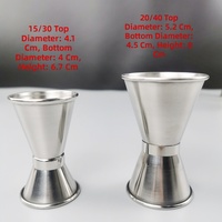 Outil de Bar en acier inoxydable Double face anneau de tête 20/40 30/60ml tasse à mesurer le vin cuivre or cuivre Cocktail BarJigger