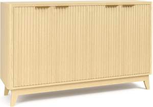 Estetica armadietto da Buffet con Credenza scanalata a 4 porte con Credenza portaoggetti per Console da tavolo e <span class=keywords><strong>Bar</strong></span> da salotto ampi armadi da soggiorno - Product Image 2