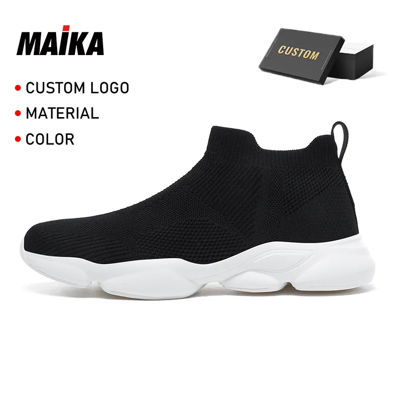 Trendy Design High Quality Socks Shoes for Men zapatos Walking Style Slip on Loafers Shoes Custom Casual Mesh Sneakers 2024