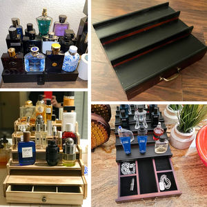 Organizador de Colonia de madera de 3 niveles para hombres, organizador de perfumes con almacenamiento de cajones, organizador de soporte de Colonia incluye espacio de almacenamiento oculto - Product Image 5