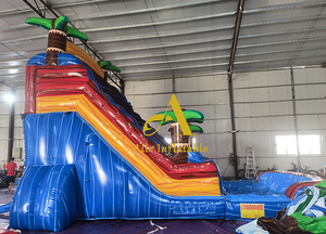 Toboggan gonflable à double voie pour enfants toboggan aquatique et sec avec piscine pour fête à louer - Product Image 5