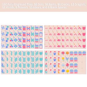 Tuiles de Mahjong en Acrylique Rose Coquille, Durables, Motifs Personnalisés, Idéales pour le Jeu et la Présentation - Product Image 4