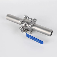 Vanne à boisseau sphérique filetée en 3 parties, durable, industrielle, en acier inoxydable 304, avec extrémité de soudure allongée, 1000WOG, PN16, PN64, poignée à verrouillage, vente directe