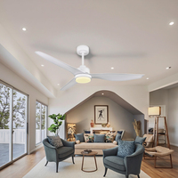 Ventilateur de plafond LED de haute qualité avec éclairage et télécommande pour une utilisation intérieure/extérieure dans le salon.