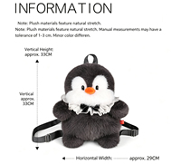 Sac à dos en peluche pingouin rose personnalisé, sac en peluche mignon et doux, animal en peluche, compagnon de voyage, cadeau d'anniversaire pour adolescents et adultes