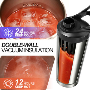 Bouteille <span class=keywords><strong>shaker</strong></span> isotherme classique en acier inoxydable 304 de 25 oz avec logo personnalisé, poignée de transport portable, pour protéines et sport - Product Image 4